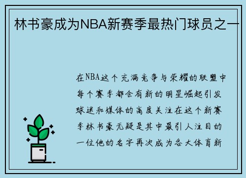 林书豪成为NBA新赛季最热门球员之一